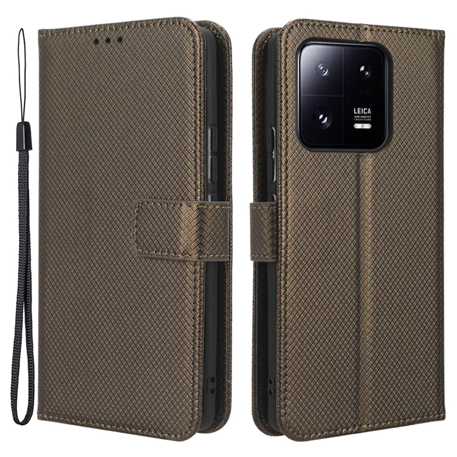 Drop-proof Phone Cover For Xiaomi 13 5G Magnetic Clasp Diamond Texture Flip Leather Wallet Case with Stand Drop-proof Phone Cover For Xiaomi 13 5G Magnetic Clasp Diamond Texture Flip Leather Wallet Case with Stand